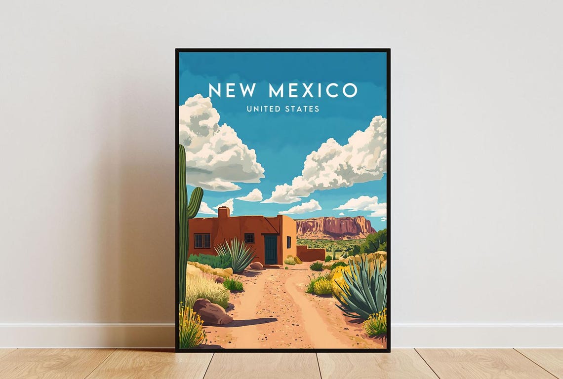 New Mexico Travel Print United States New Mexico Poster America Poster Travel Wall Art America Print America New Mexico Print Usa