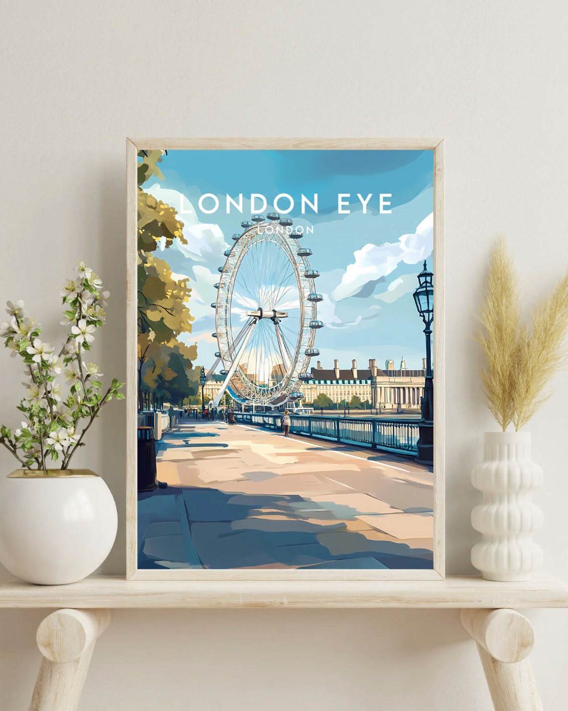 London Eye Travel Print London London Eye Poster London Poster Travel Wall Art London Print England Europe London London Eye Print - Image 4