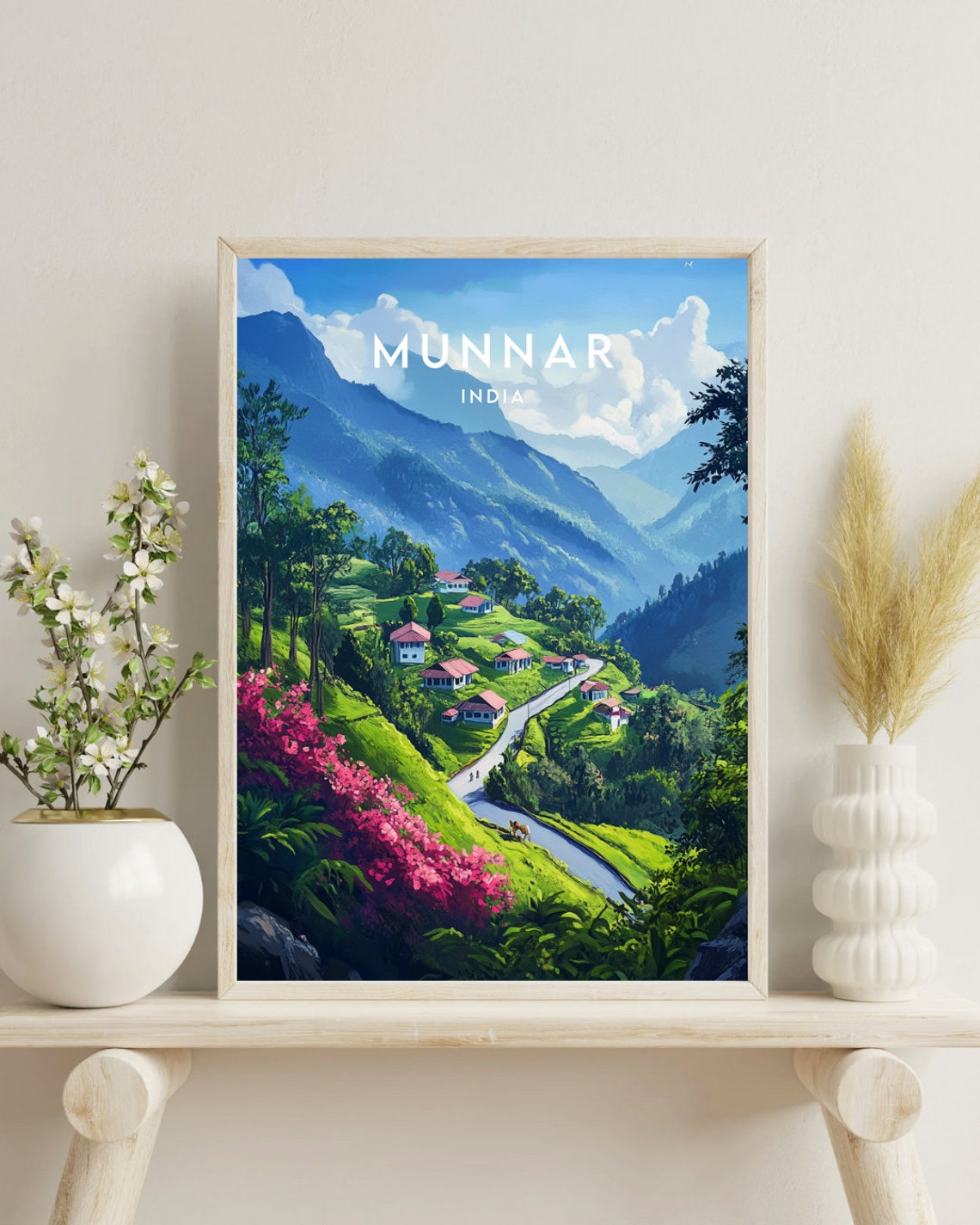 Munnar India Kerala Tea Hills Mountain Road Scenic Travel Poster - Image 4