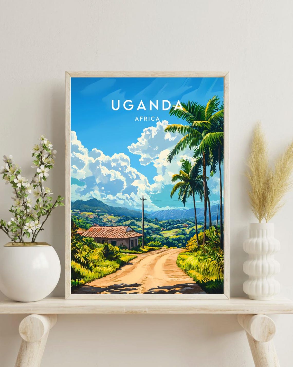 Uganda Travel Print Africa Uganda Poster Africa Poster Travel Wall Art Africa Print Uganda Wall Art Uganda Africa Wall Art Kampala - Image 4