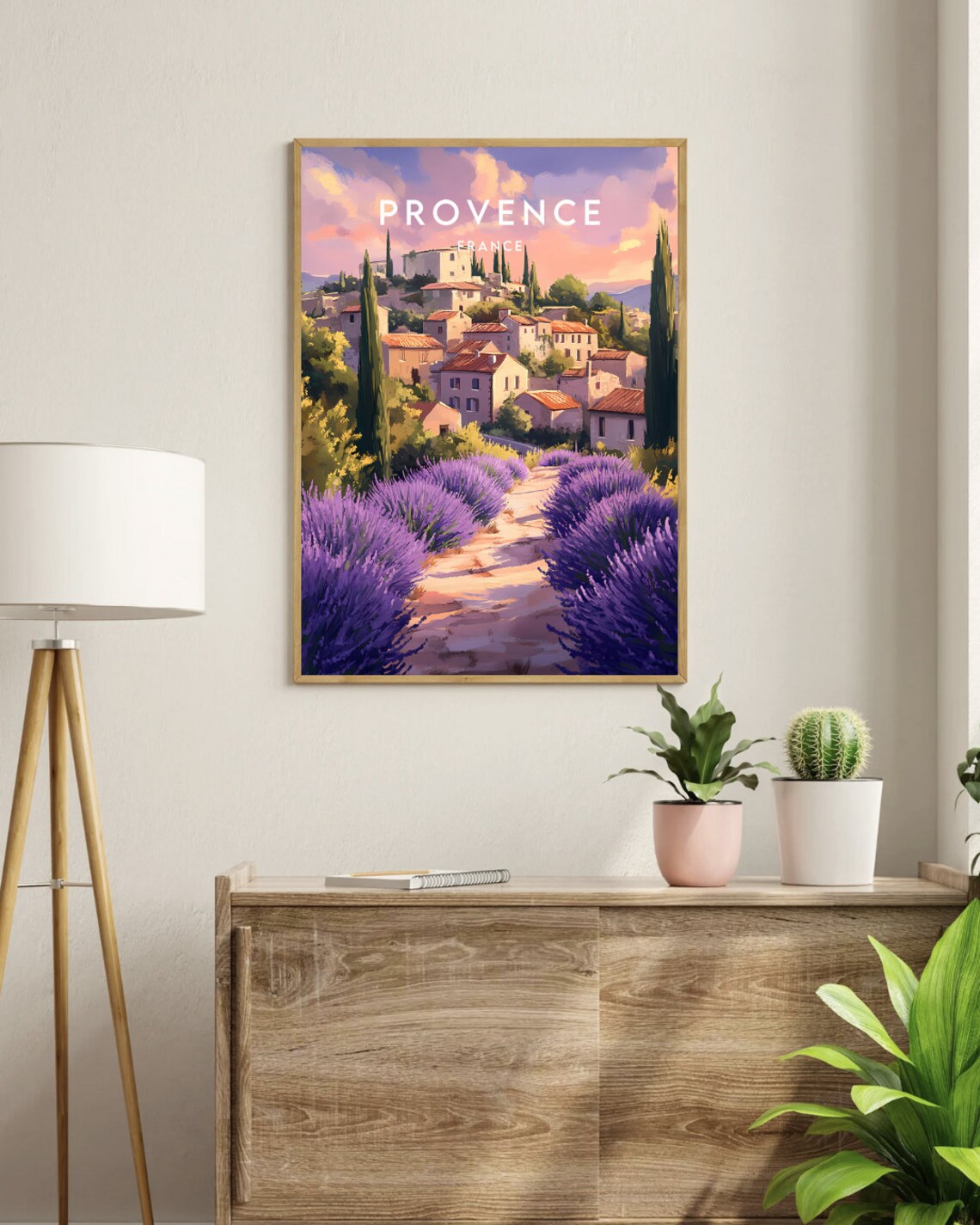 Provence France Lavender Fields Hilltop Village Travel Poster - Image 3
