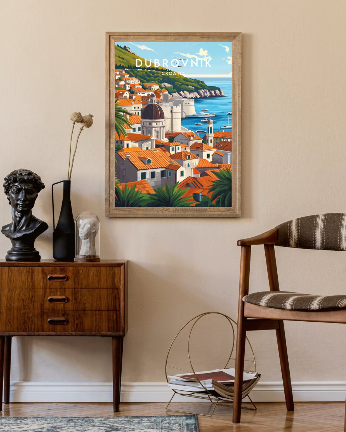 Dubrovnik Croatia Old Town City Walls Adriatic Harbor Travel Poster - Image 2