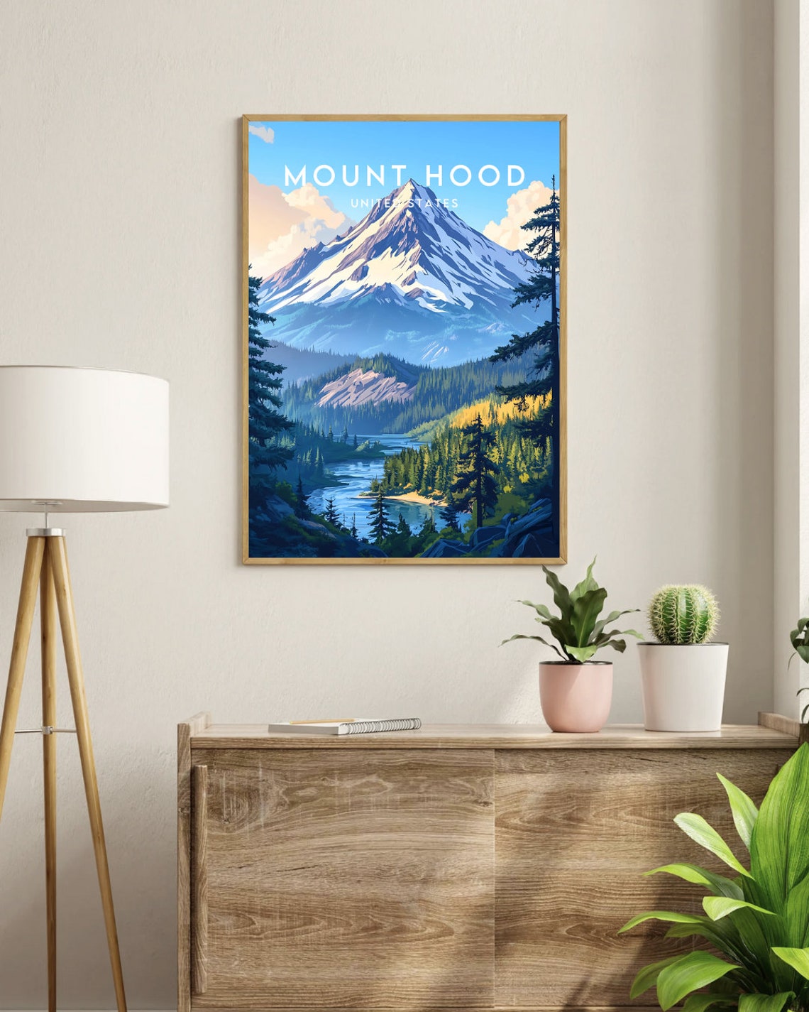 Mount Hood Travel Print United States Mount Hood Poster America Poster Travel Wall Art America Print Mount Hood Usa Oregon Poster - Image 3