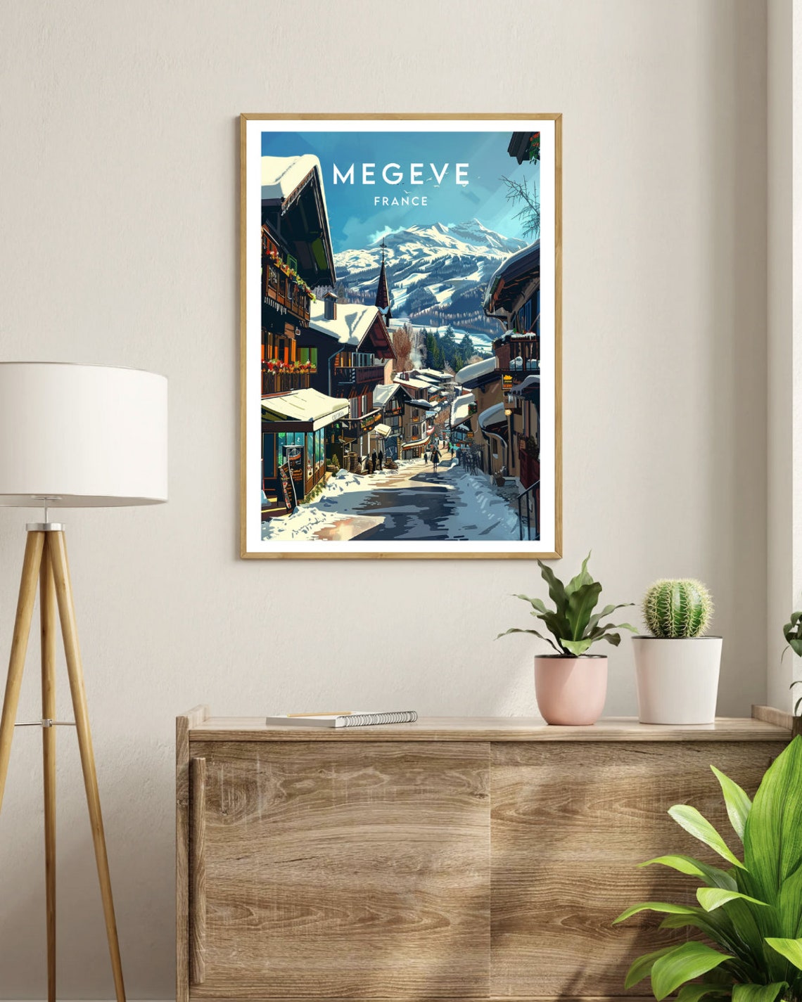 Megeve Travel Print France Megeve Poster France Poster Travel Wall Art France Print Poster France Europe Megeve Skiing Wall Art - Image 3