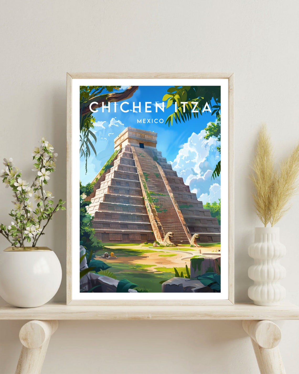 Chichen Itza Mexico Mayan Pyramid Temple Ruins Travel Poster - Image 4