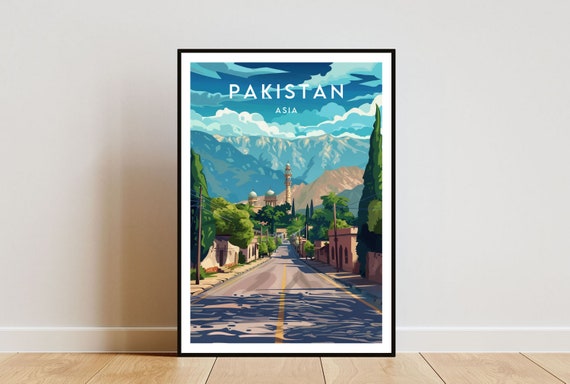 Pakistan Travel Print Pakistan Poster Travel Wall Art Pakistan Print Travel Poster Backpacking Poster Wall Decor Pakistan Wall Art