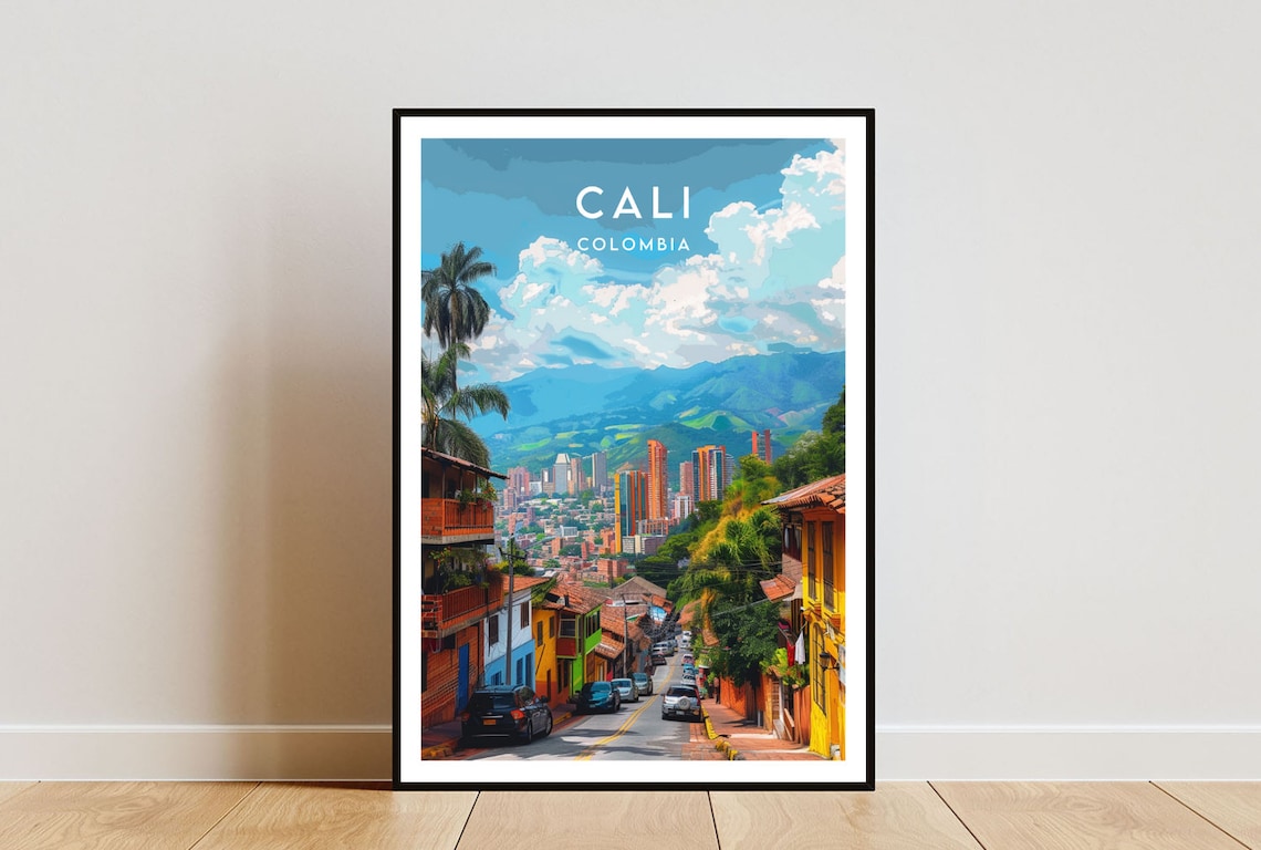 Cali Colombia Travel Poster, South America Art Print