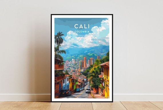 Cali Colombia Travel Poster, South America Art Print