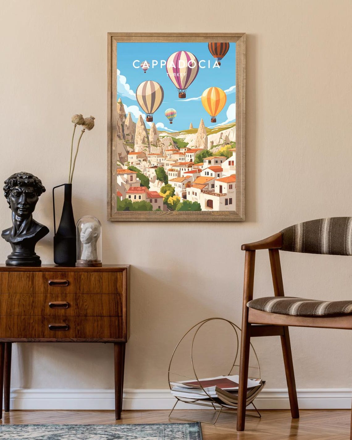 Cappadocia Turkey Hot Air Balloons Over Rock Valley Travel Poster - Image 2