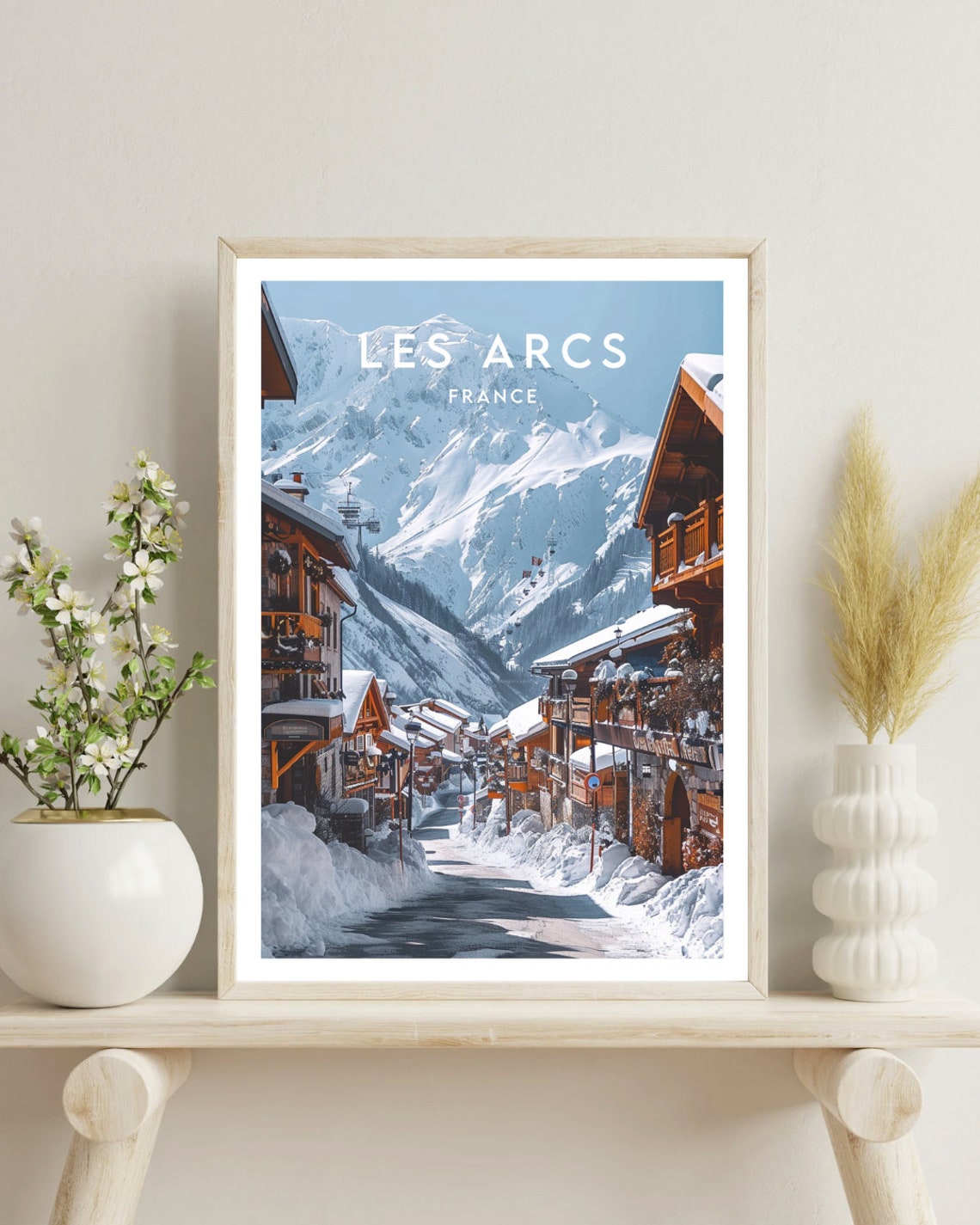 Les Arcs Travel Print France Les Arcs Poster France Poster Travel Wall Art France Print Poster France Europe Les Arcs Skiing Art - Image 4