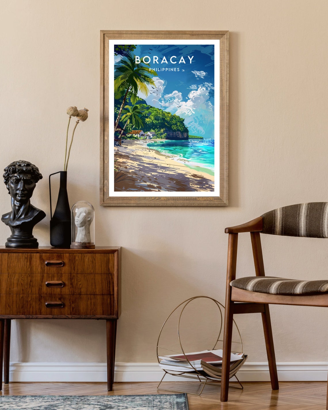 Boracay Philippines White Sand Beach Palms Island Travel Poster - Image 2