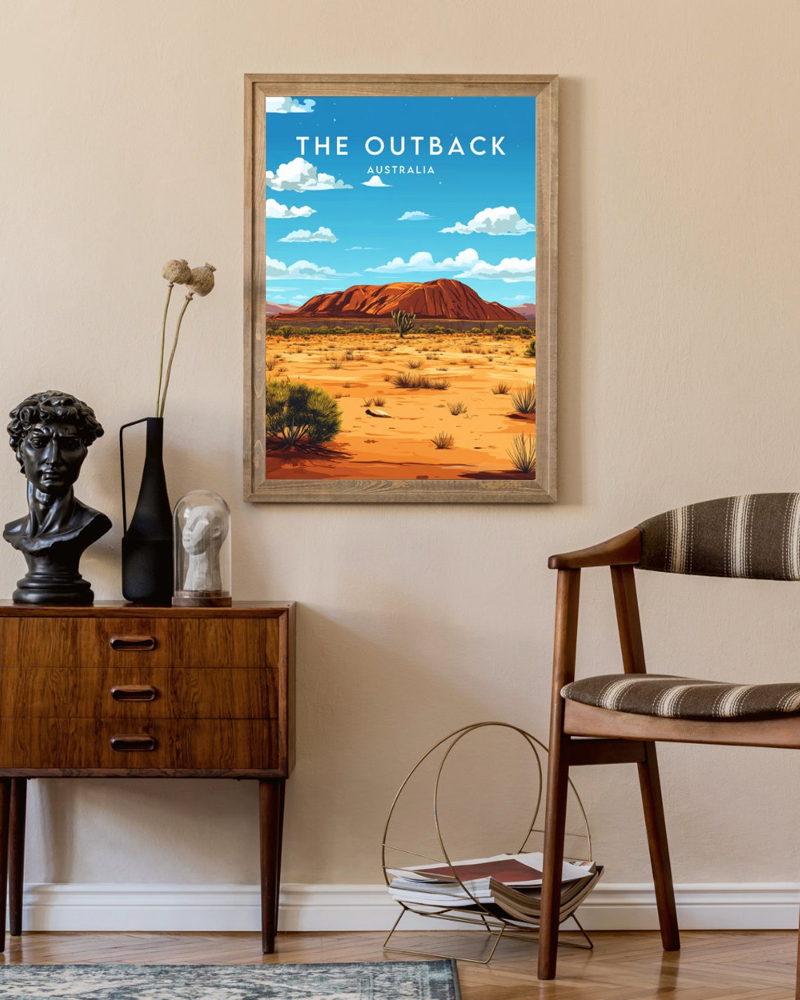 Australian Outback Uluru Red Rock Desert Landscape Travel Poster - Image 2