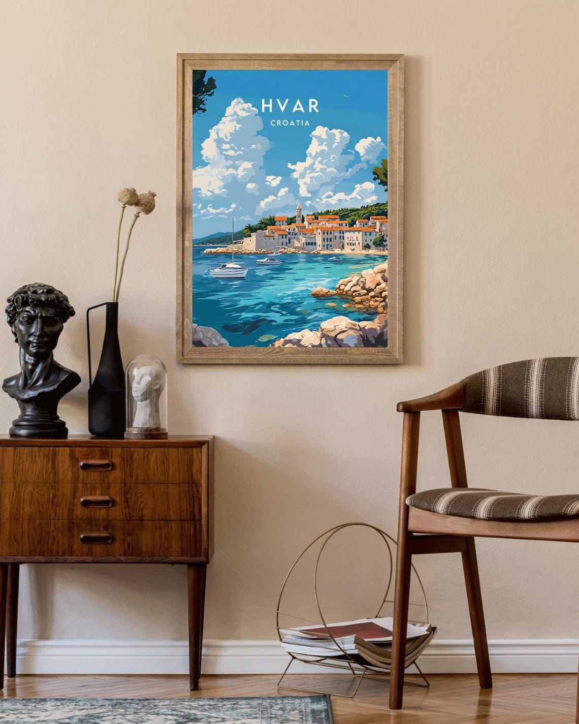 Hvar Travel Print Croatia Hvar Poster Croatia Poster Travel Wall Art Croatia Print Croatia Hvar Wall Art Croatian Print Hvar Print - Image 2