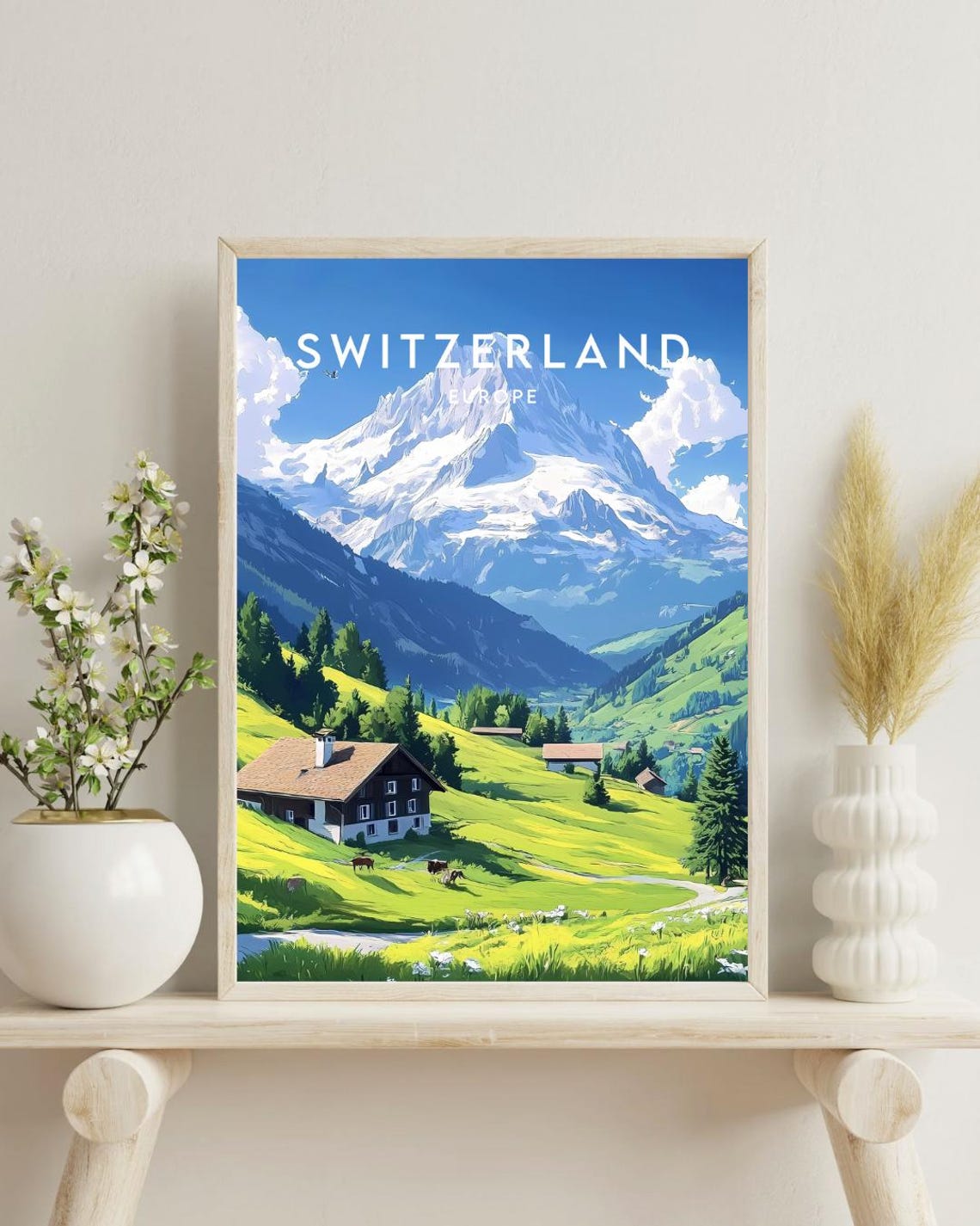 Switzerland Travel Print Europe Europe Poster Switzerland Poster Travel Wall Art Switzerland Print Switzerland Europe Geneva Poster - Image 4