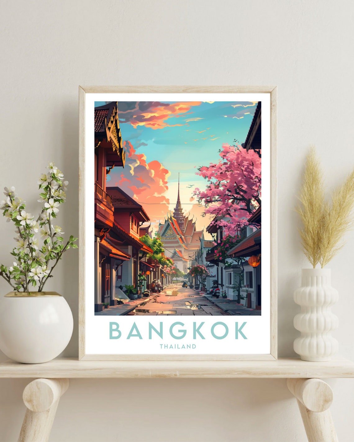 Bangkok Travel Print Thailand Bangkok Poster Thailand Poster Travel Wall Art Thailand Print Thai Poster Temple Poster Se Asia - Image 4