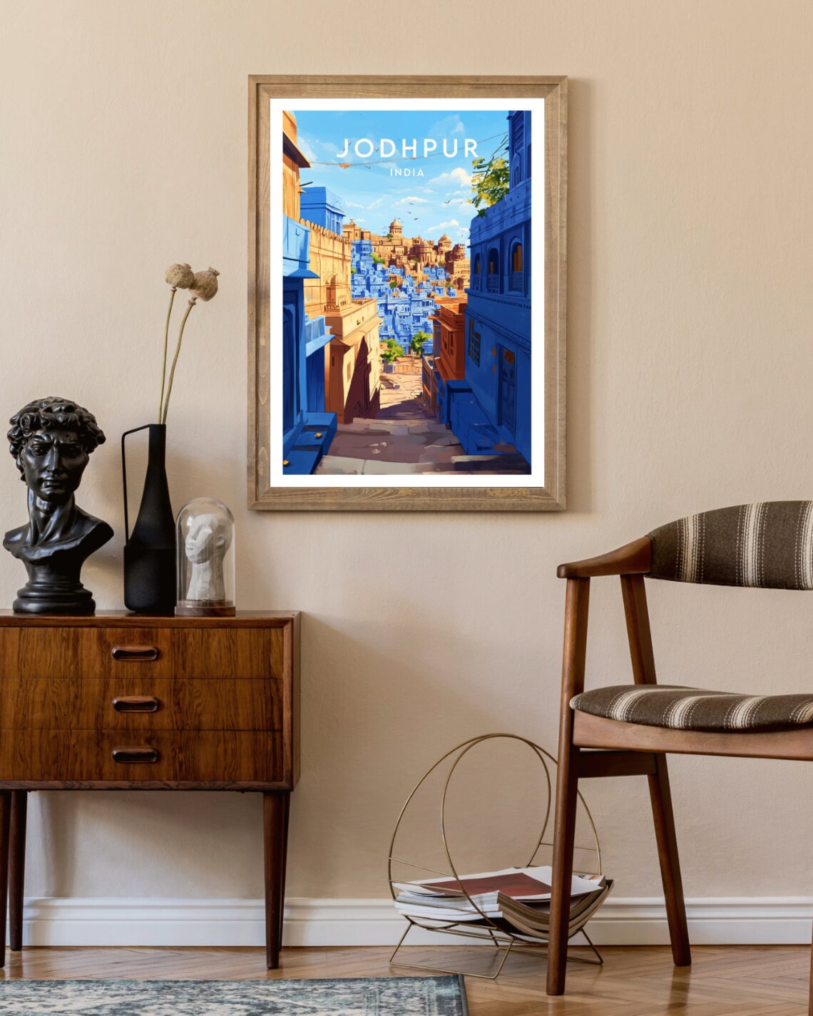 Jodhpur India Blue City Rajasthan Street Colorful Alley Poster - Image 2