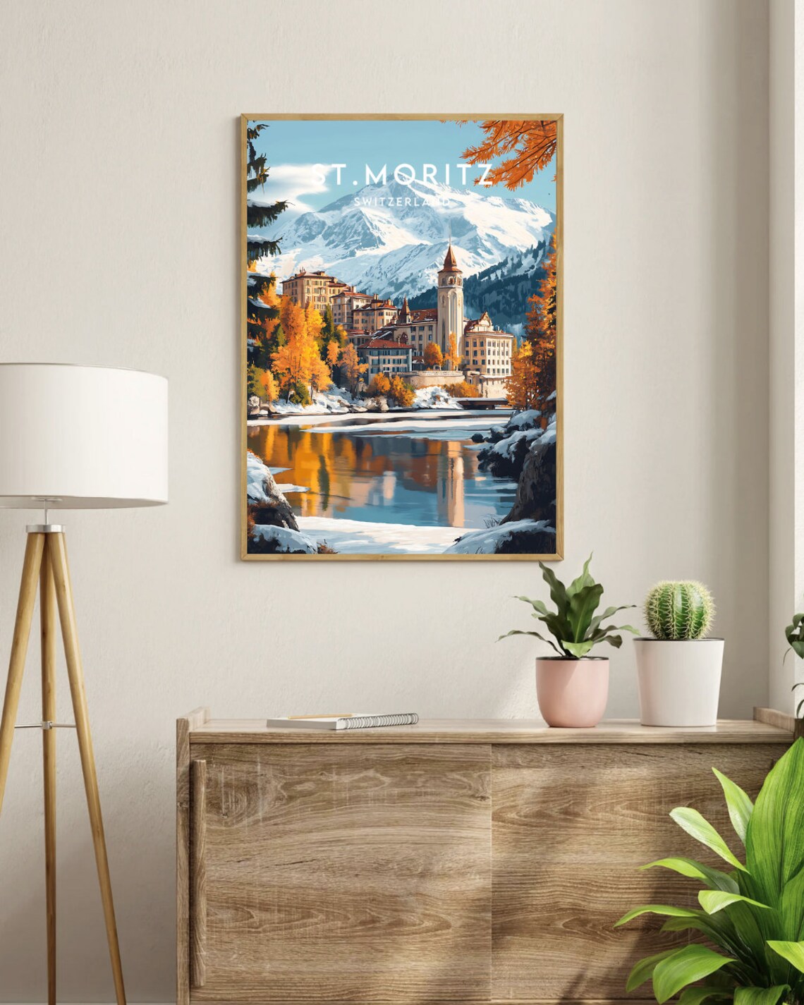 St Moritz Travel Poster, Switzerland Ski Destination - Image 3