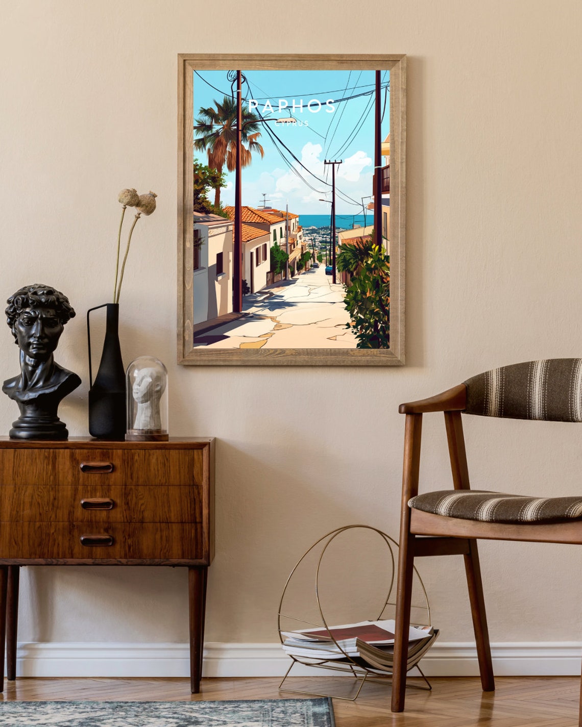 Paphos Travel Print Cyprus Paphos Poster Cyprus Poster Travel Wall Art Cyprus Print Poster Cyprus Europe Paphos Cypriot Travel - Image 2