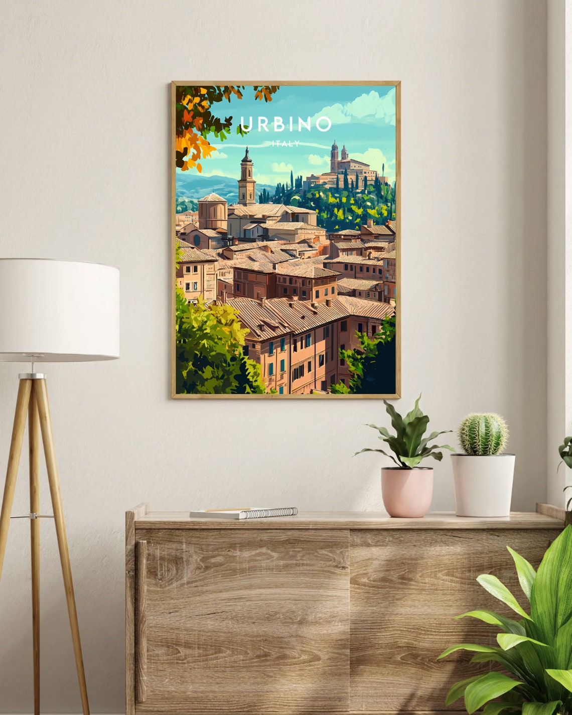 Urbino Italy Historic Hilltop Old Town and Towers Travel Poster - Image 3
