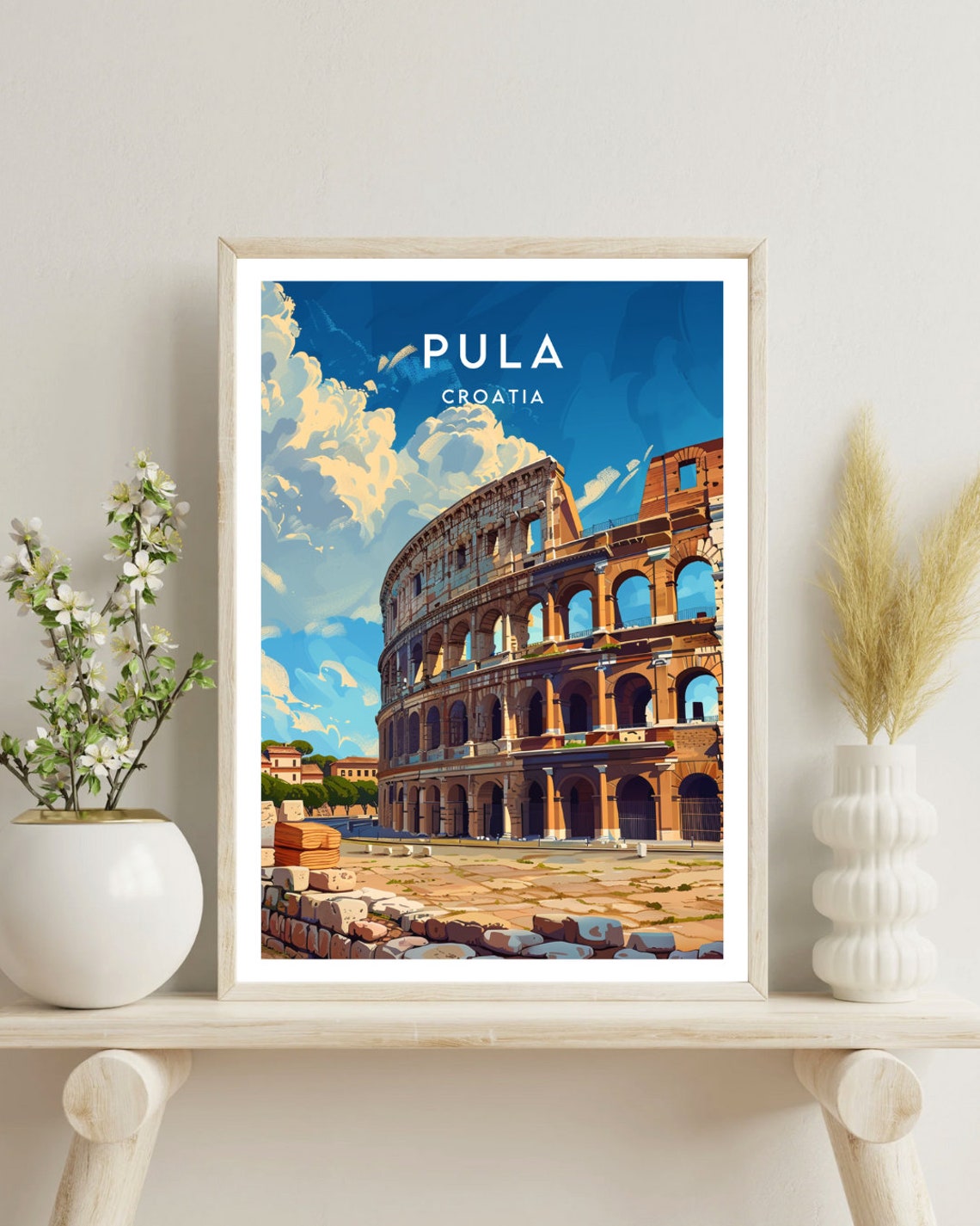 Pula Travel Print Croatia Pula Poster Croatia Poster Travel Wall Art Croatia Print Croatia Pula Europe Croatian Print Pula Print - Image 4