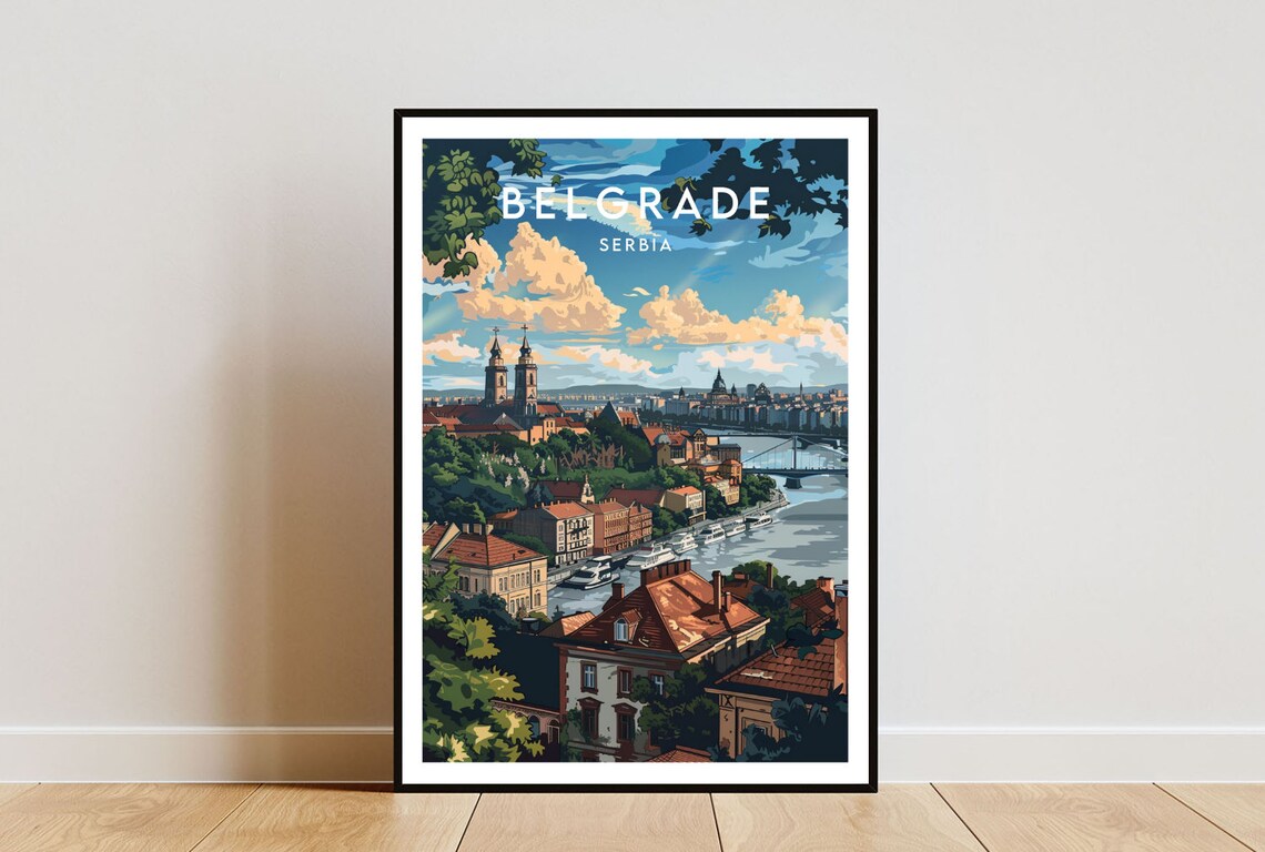 Belgrade Travel Poster, Serbia European Wall Art