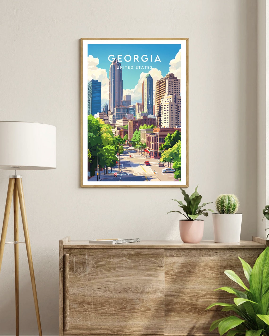 Georgia Travel Print United States Georgia Poster America Poster Travel Wall Art America Print America Georgia Wall Art Usa Art - Image 3