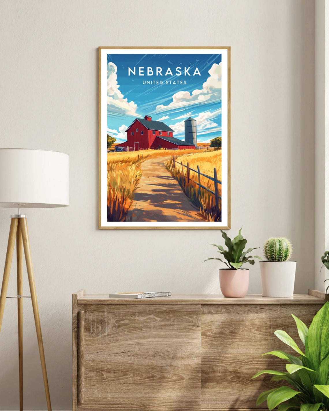 Nebraska Travel Print United States Nebraska Poster America Poster Travel Wall Art America Print America Nebraska Wall Art Usa Art - Image 3