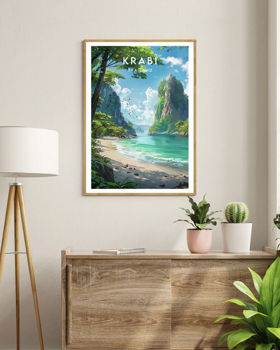 Krabi Travel Print Thailand Krabi Poster Thailand Poster Travel Wall Art Thailand Print Thai Poster Beach Poster Ao Nang Krabi - Image 3