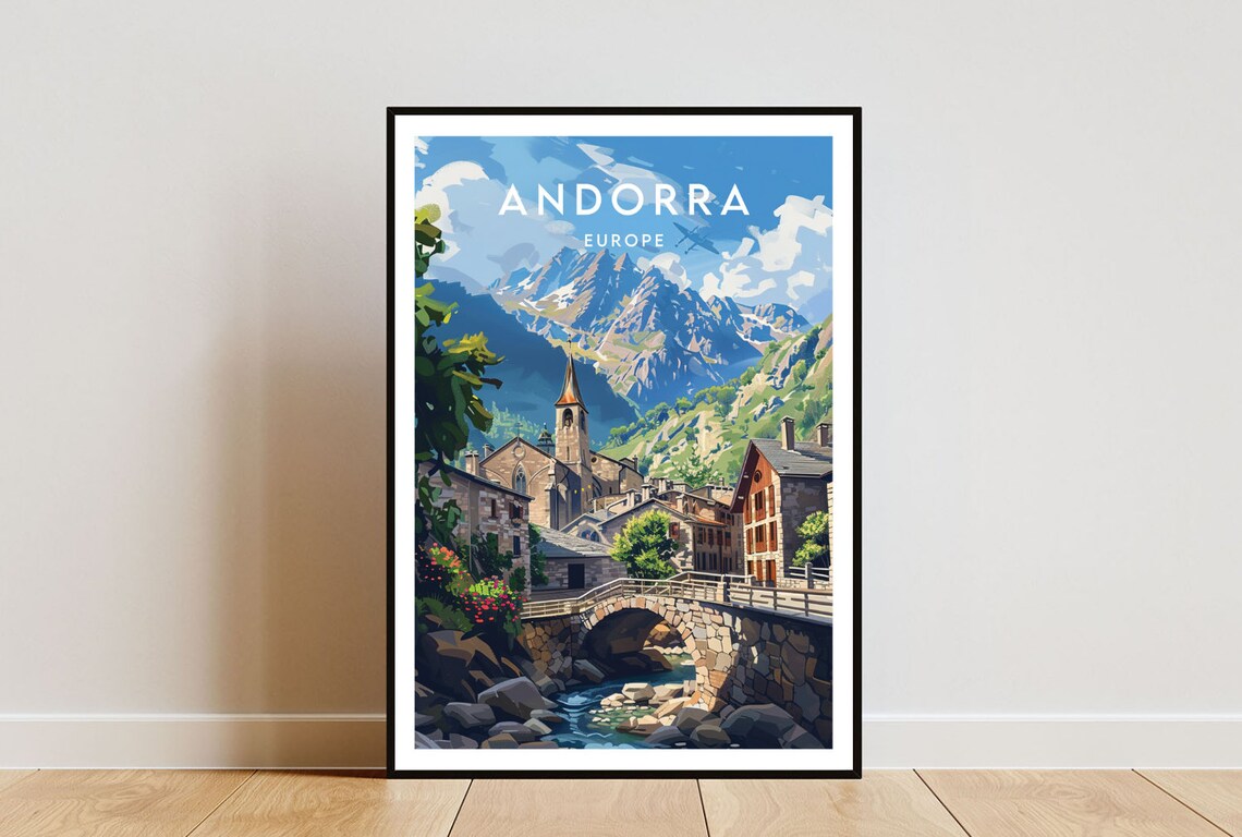 Andorra Travel Poster, Europe Travel Wall Art