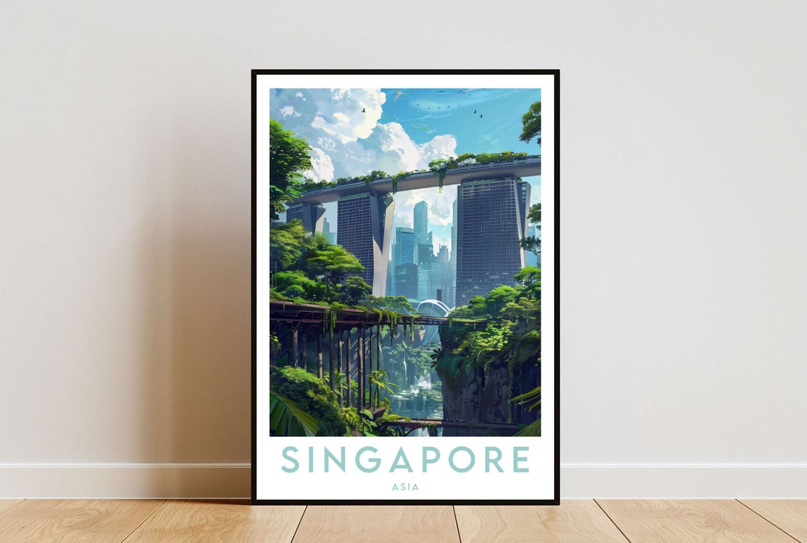 Singapore Travel Print Asia Singapore Poster Asia Poster Travel Wall Art Singapore Print Poster Singapore Asia South East Asia