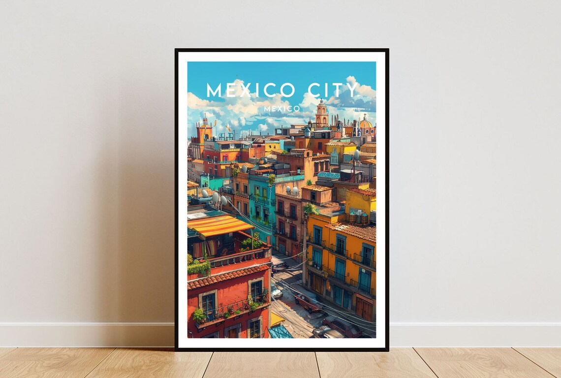 Mexico City Travel Poster, Mexico City Wall Art Print