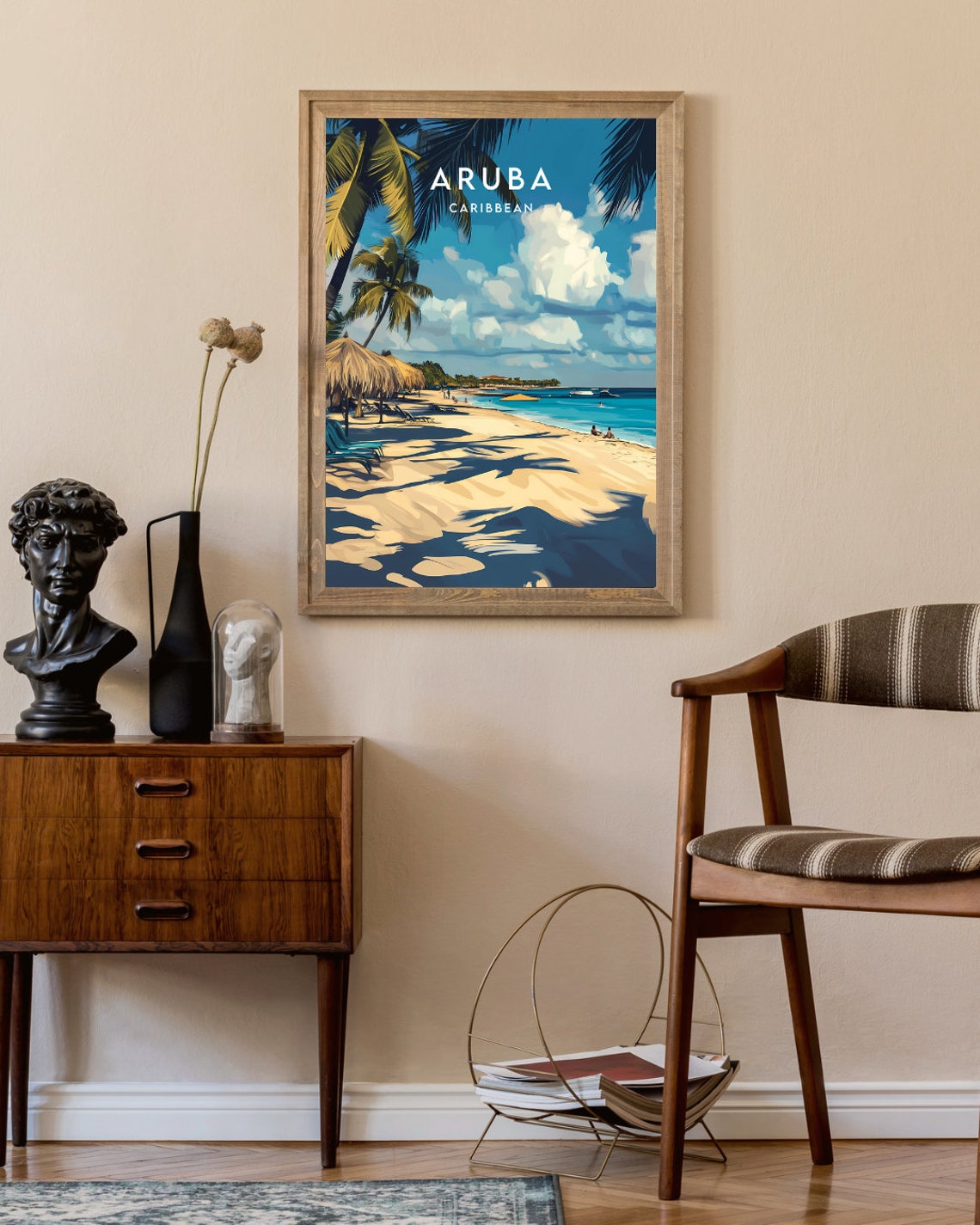 Aruba Travel Print Caribbean Aruba Poster Caribbean Poster Travel Wall Art Aruba Print Aruba Caribbean Travel Mural Poster - Image 2