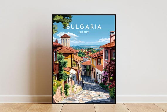 Bulgaria Travel Poster, Sofia Europe Wall Art