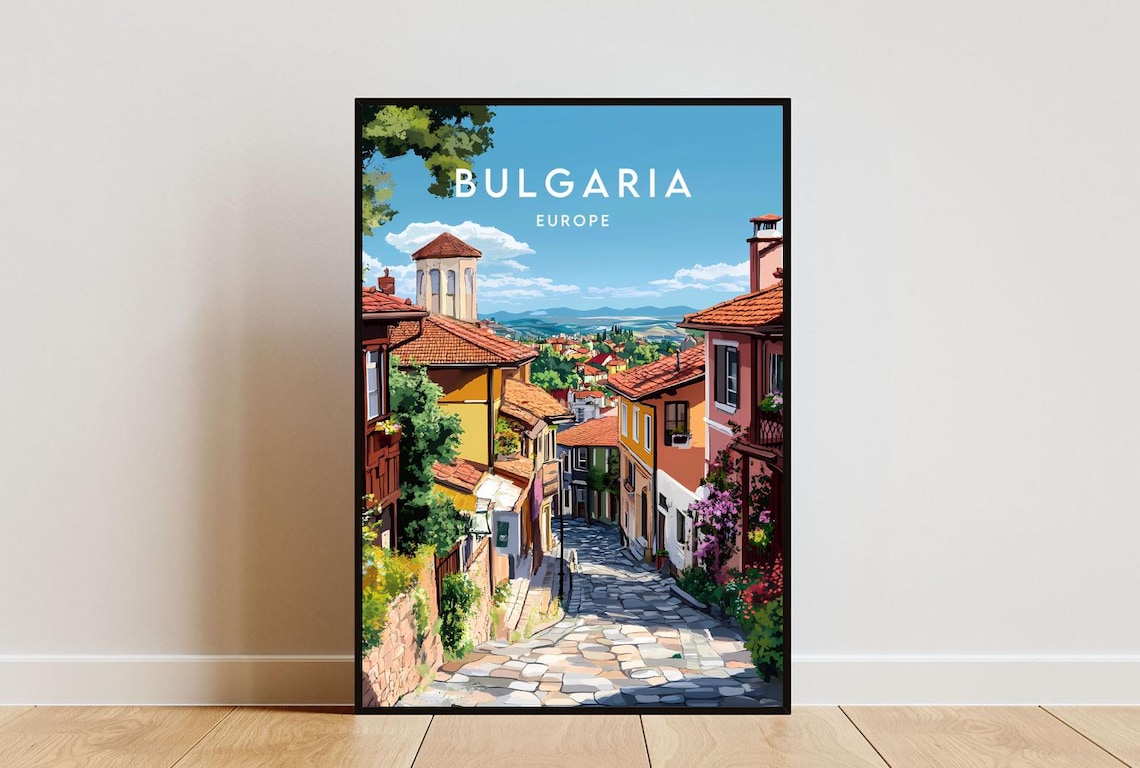 Bulgaria Travel Poster, Sofia Europe Wall Art