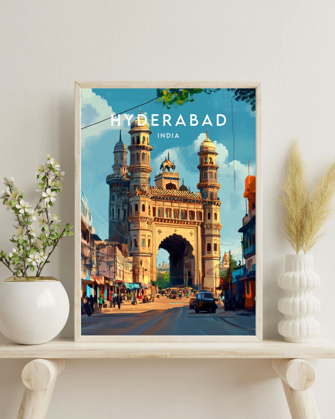 Hyderabad Travel Print India Hyderabad Poster India Poster Travel Wall Art India Print Telangana Poster India Asia Telangana Print - Image 4