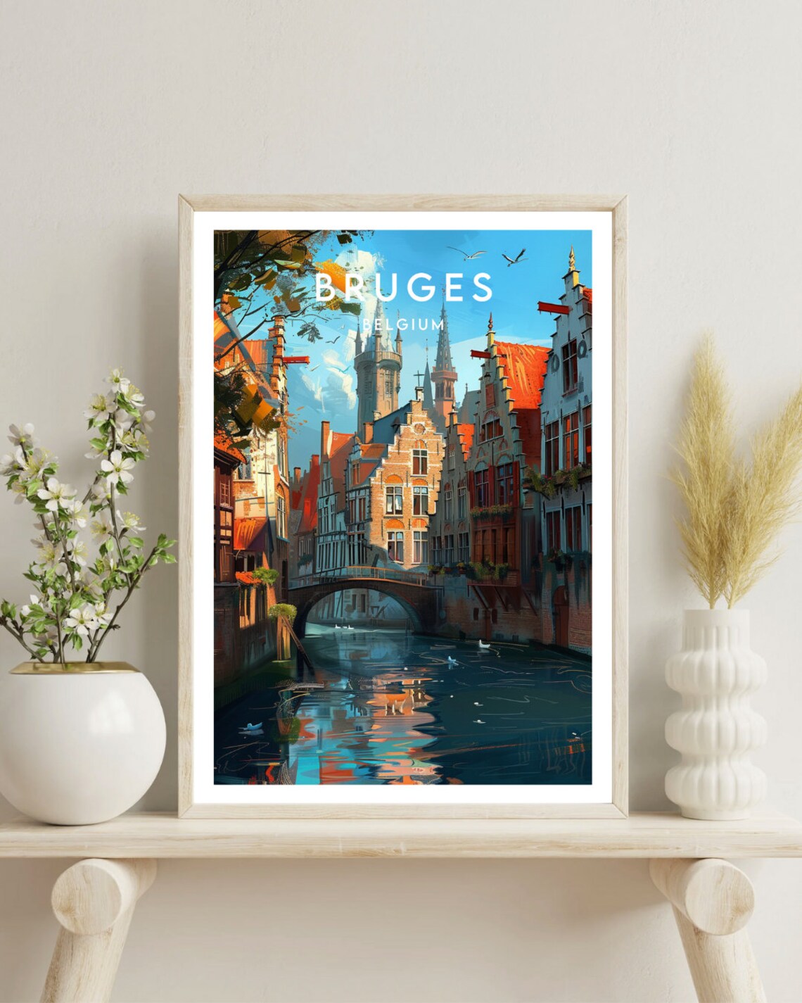 Bruges Travel Poster, Belgium Europe Wall Art - Image 4