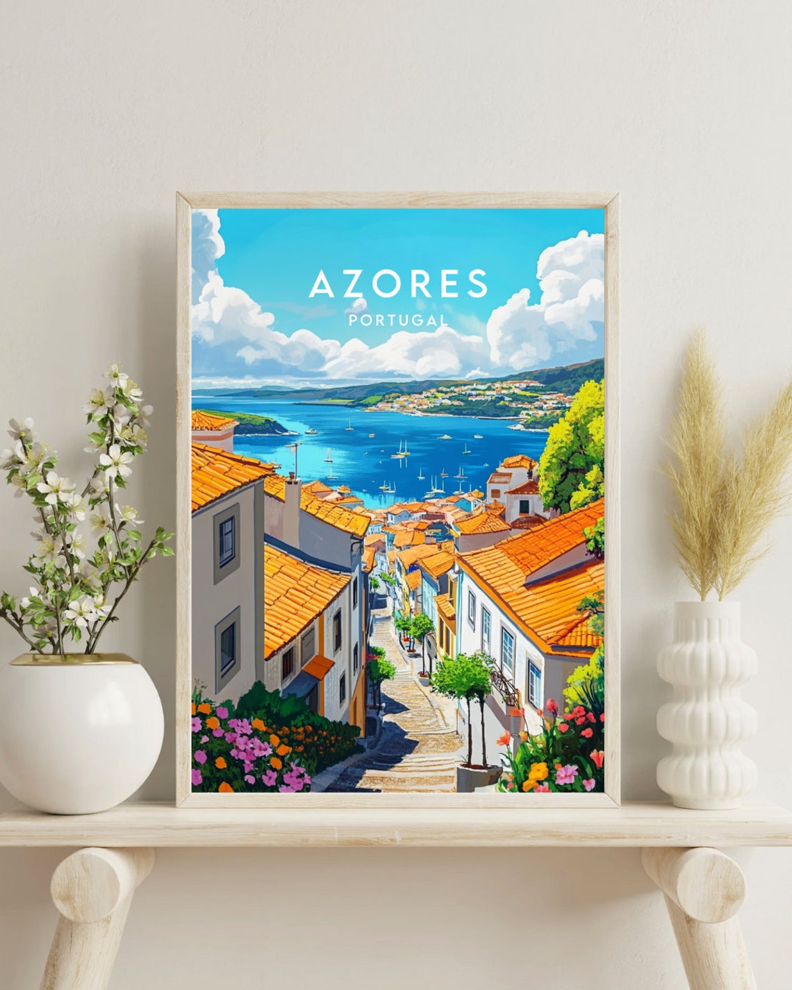 Azores Travel Print Portugal Azores Poster Portugal Poster Travel Wall Art Portugal Print Poster Portugal Europe Azores Portuguese - Image 4