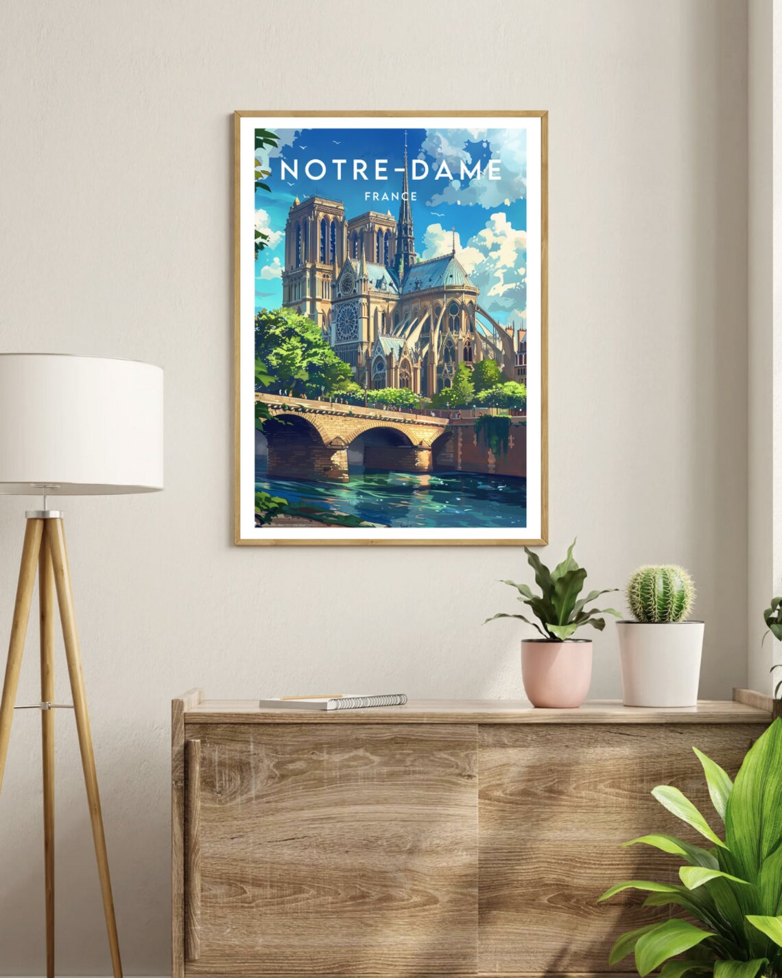 Notre Dame Vintage Travel Poster, France Wall Art - Image 3