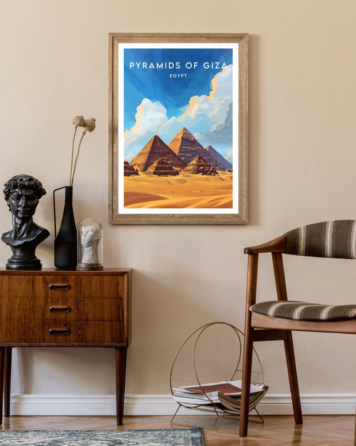 Pyramids Of Giza Travel Print Egypt Pyramids Of Giza Poster Egypt Poster Wall Art Egypt Print Pyramids Of Giza Wall Art Egypt Africa - Image 2