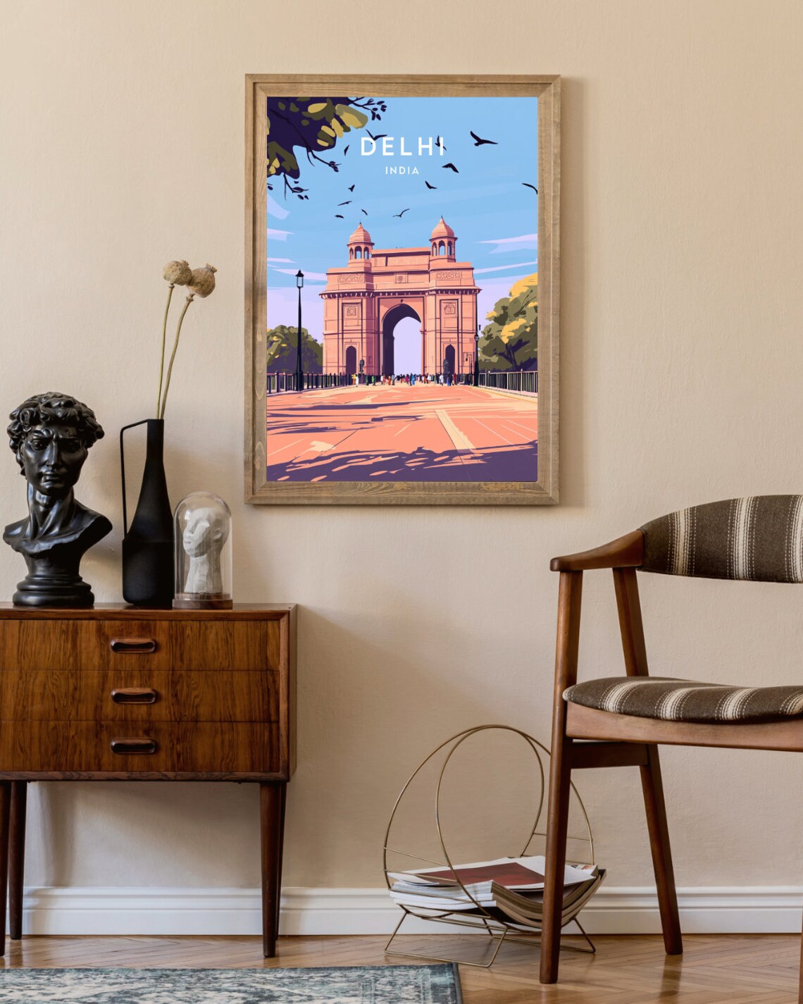 Delhi India India Gate Monument Avenue Landmark Vintage Travel Poster - Image 2