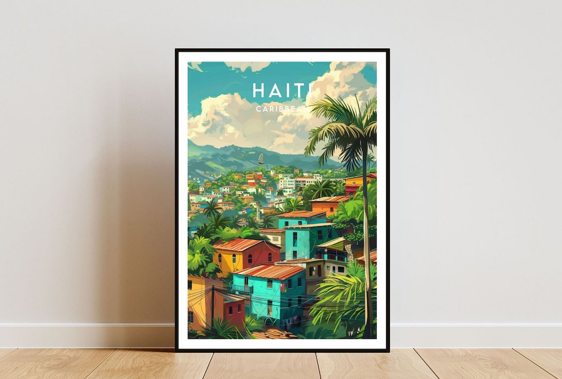 Haiti Travel Poster, Caribbean Wall Art Print