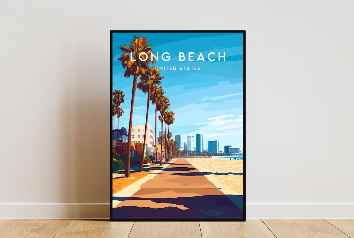 Long Beach Travel Poster, California United States