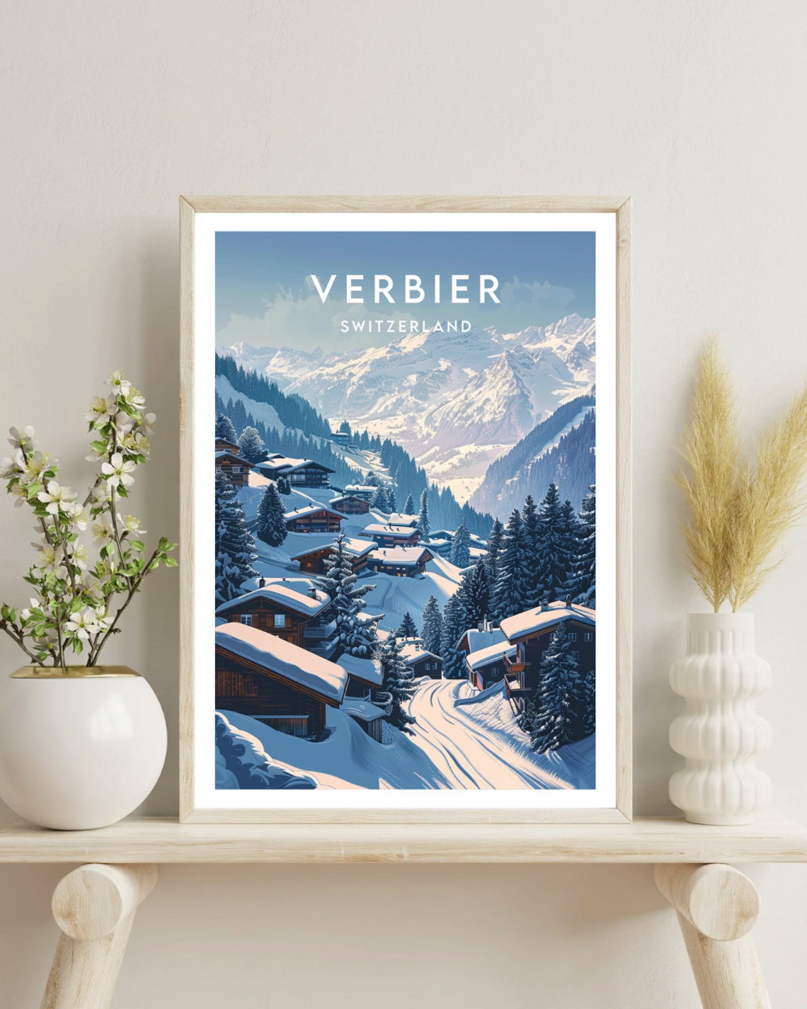Verbier Travel Print Switzerland Verbier Poster Switzerland Poster Travel Wall Art Switzerland Print Switzerland Europe Verbier Art - Image 4