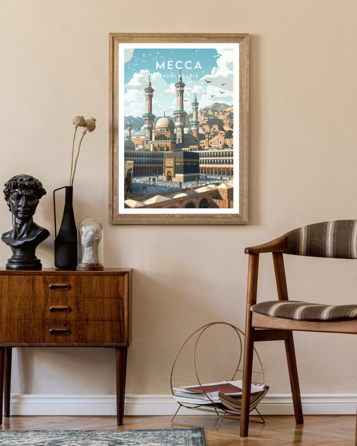 Mecca Saudi Arabia Grand Mosque Kaaba Pilgrims Travel Poster - Image 2