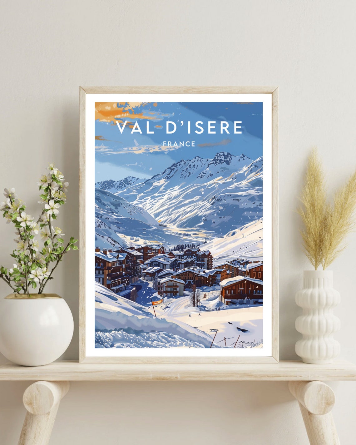 Val D'Isere France Ski Resort Valley Snow Village Winter Poster - Image 4