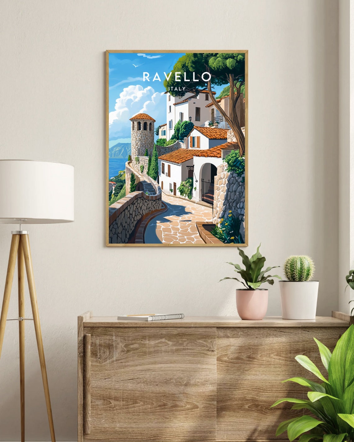 Ravello Travel Print Italy Ravello Poster Italy Poster Travel Wall Art Italy Print Poster Italy Europe Ravello Italy Wall Art - Image 3