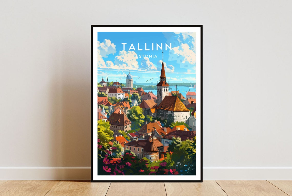 Tallinn Travel Print Estonia Tallinn Poster Estonia Poster Travel Wall Art Estonia Print Poster Estonia Europe Tallinn Wall Art