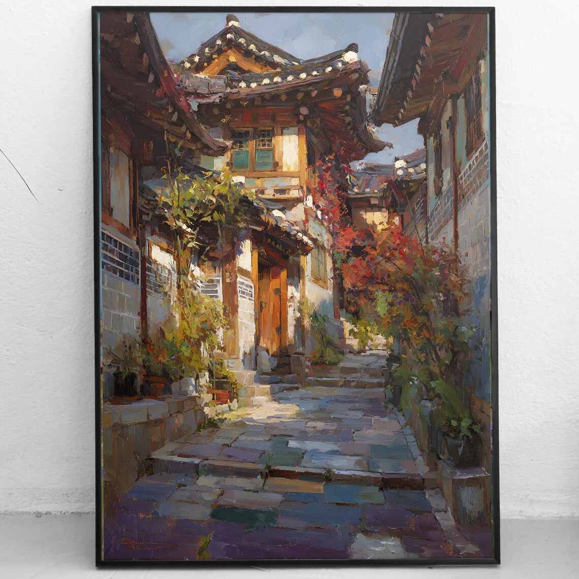 Seoul Hanok Village Art Print, Korea Travel Poster
