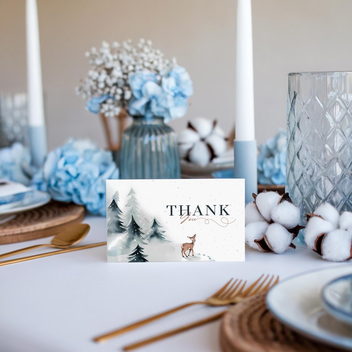 Baby Its Cold Outside Baby Shower Thank You Card Winter Thank You Card Template Baby Shower Thank You Card Editable - Image 2
