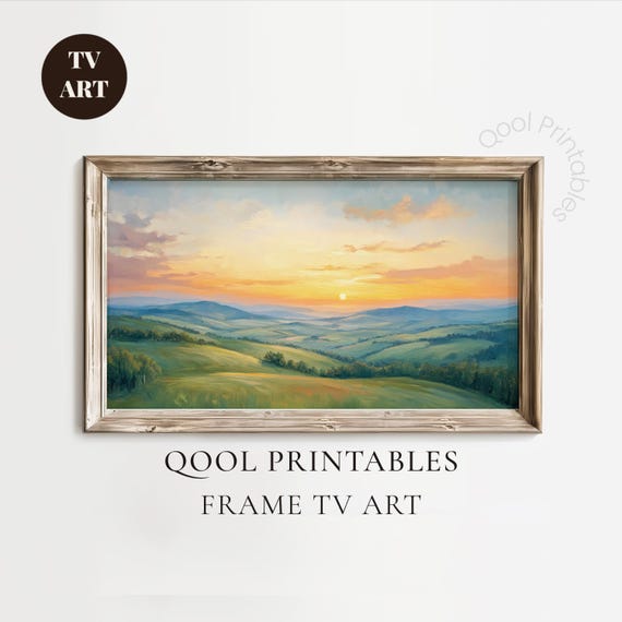 Impressionist Tv Art Sunset Samsung Frame Mode Landscape Rolling Hills Painting Computer Wallpaper